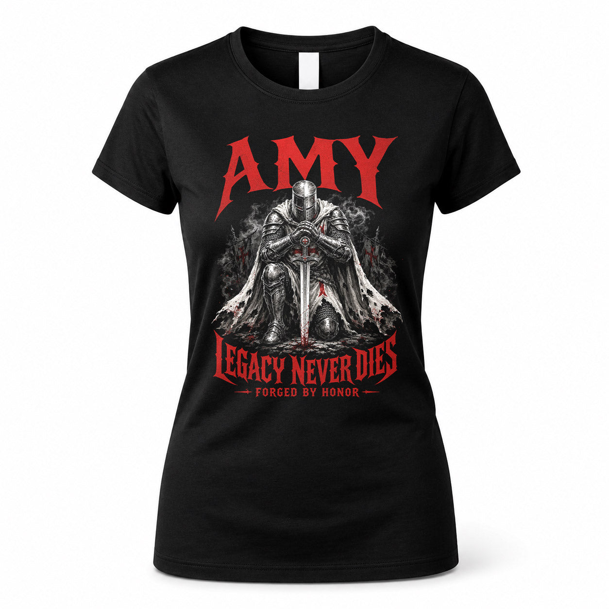 AMY HS90-K04-109 - NAME Legacy Never Dies Forged By Honor Personalized Knight