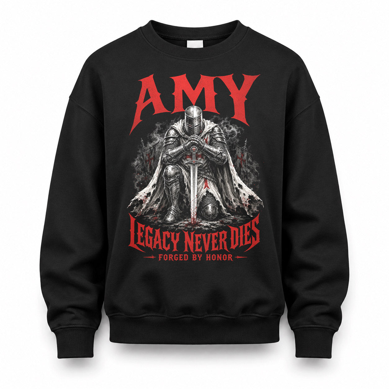 AMY HS90-K04-109 - NAME Legacy Never Dies Forged By Honor Personalized Knight