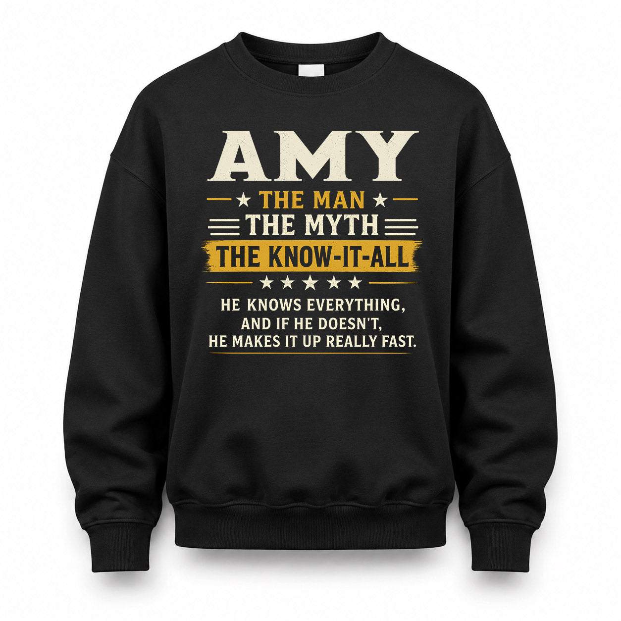 AMY TM90-K04-125 - NAME Legendary Know-It-All Personalized Funny Shirt