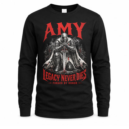 AMY HS90-K04-109 - NAME Legacy Never Dies Forged By Honor Personalized Knight