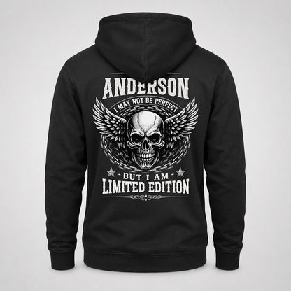 ANDERSON P01-K24-229 – Personalized Skull Graphic Apparel “I Am NAME I May Not Be Perfect But I Am Limited Edition”