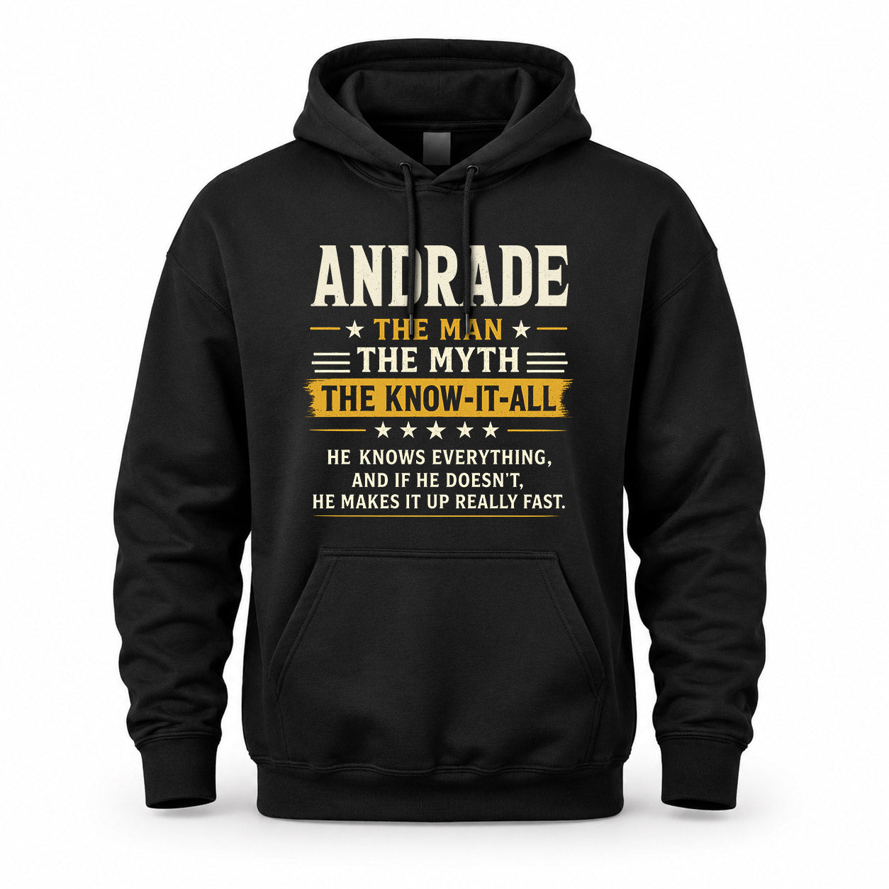 ANDRADE TM90-K04-125 - NAME Legendary Know-It-All Personalized Funny Shirt