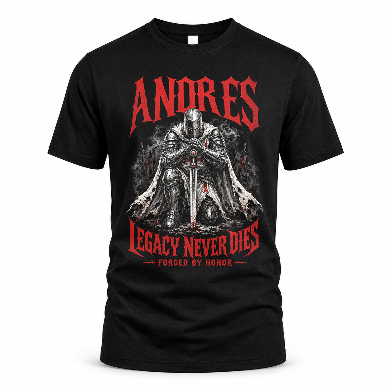 ANDRES HS90-K04-109 - NAME Legacy Never Dies Forged By Honor Personalized Knight