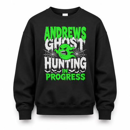 ANDREWS HW22-K06-109 - NAME Ghost Hunting In Progress Personalized Halloween Shirt