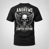 ANDREWS P01-K24-229 – Personalized Skull Graphic Apparel “I Am NAME I May Not Be Perfect But I Am Limited Edition”