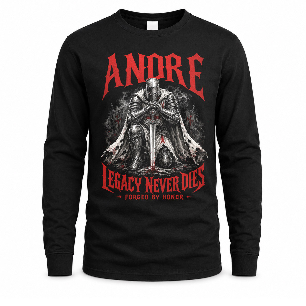 ANDRE HS90-K04-109 - NAME Legacy Never Dies Forged By Honor Personalized Knight
