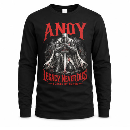 ANDY HS90-K04-109 - NAME Legacy Never Dies Forged By Honor Personalized Knight