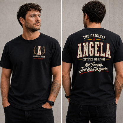 ANGELA W68-F2-168 – Personalized Original Issue Apparel “The Original NAME Certified One-of-One"