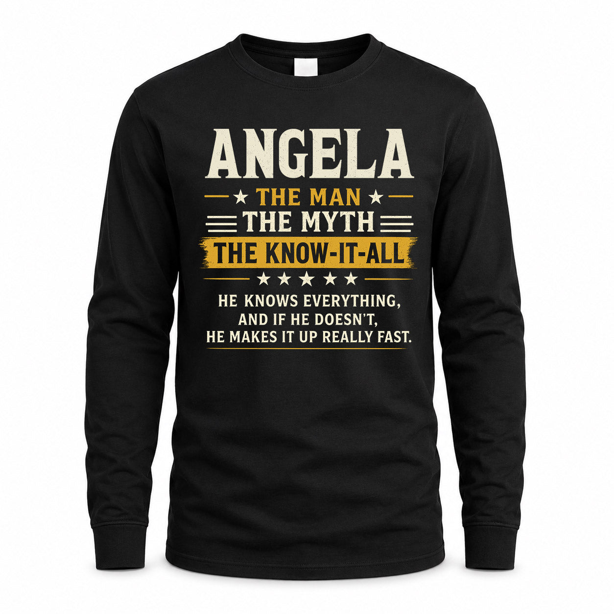 ANGELA TM90-K04-125 - NAME Legendary Know-It-All Personalized Funny Shirt