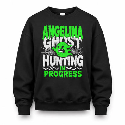 ANGELINA HW22-K06-109 - NAME Ghost Hunting In Progress Personalized Halloween Shirt