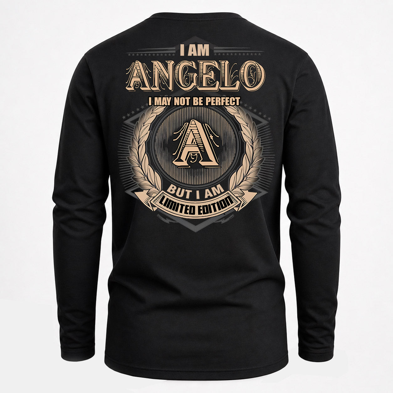 ANGELO PH55-T25-Personalized Name Quote Apparel “I Am NAME May Not Be Perfect But I Am Limited Edition”