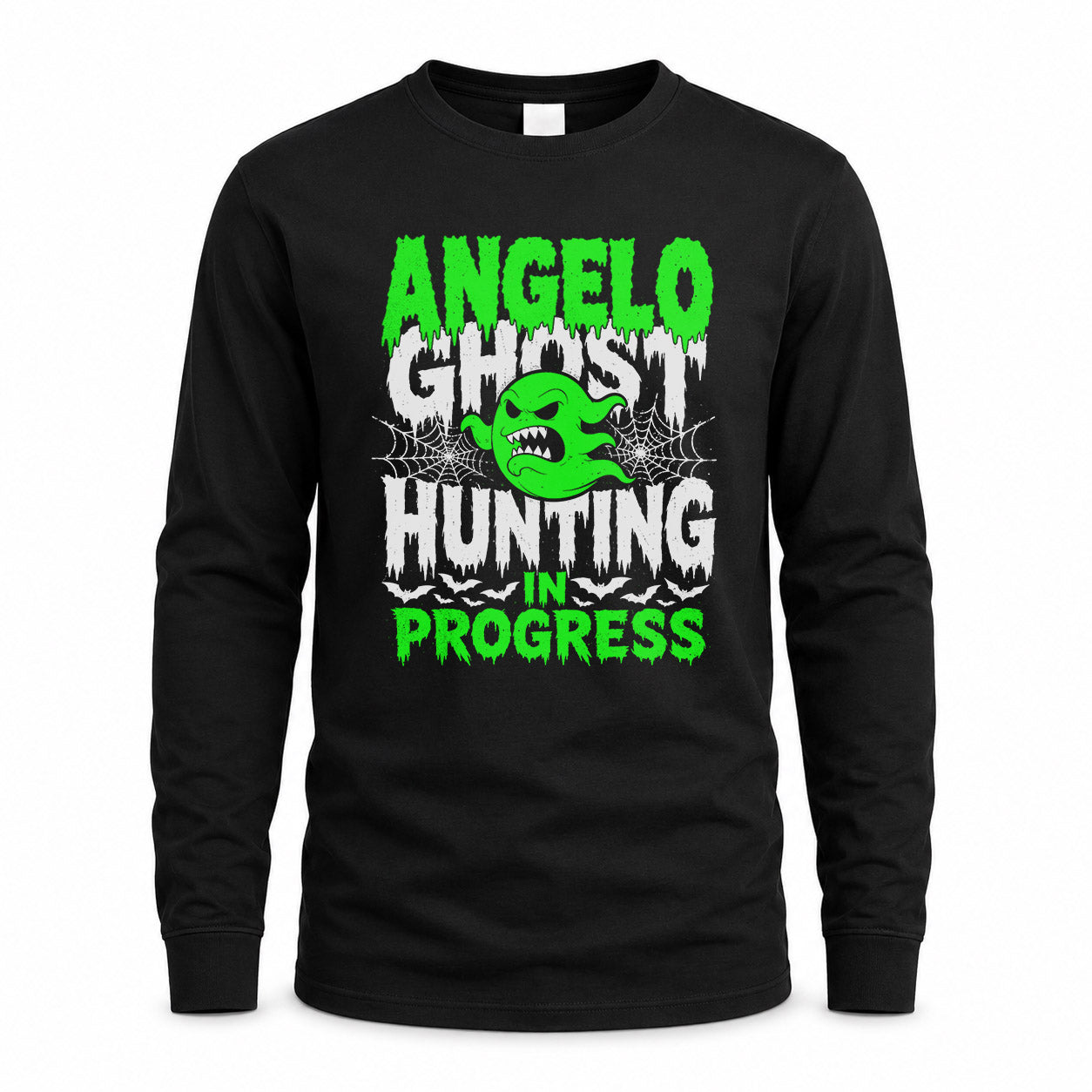 ANGELO HW22-K06-109 - NAME Ghost Hunting In Progress Personalized Halloween Shirt