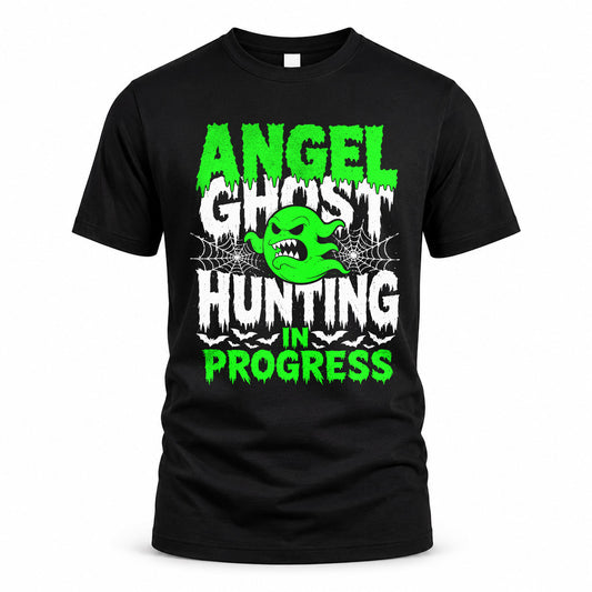 ANGEL HW22-K06-109 - NAME Ghost Hunting In Progress Personalized Halloween Shirt