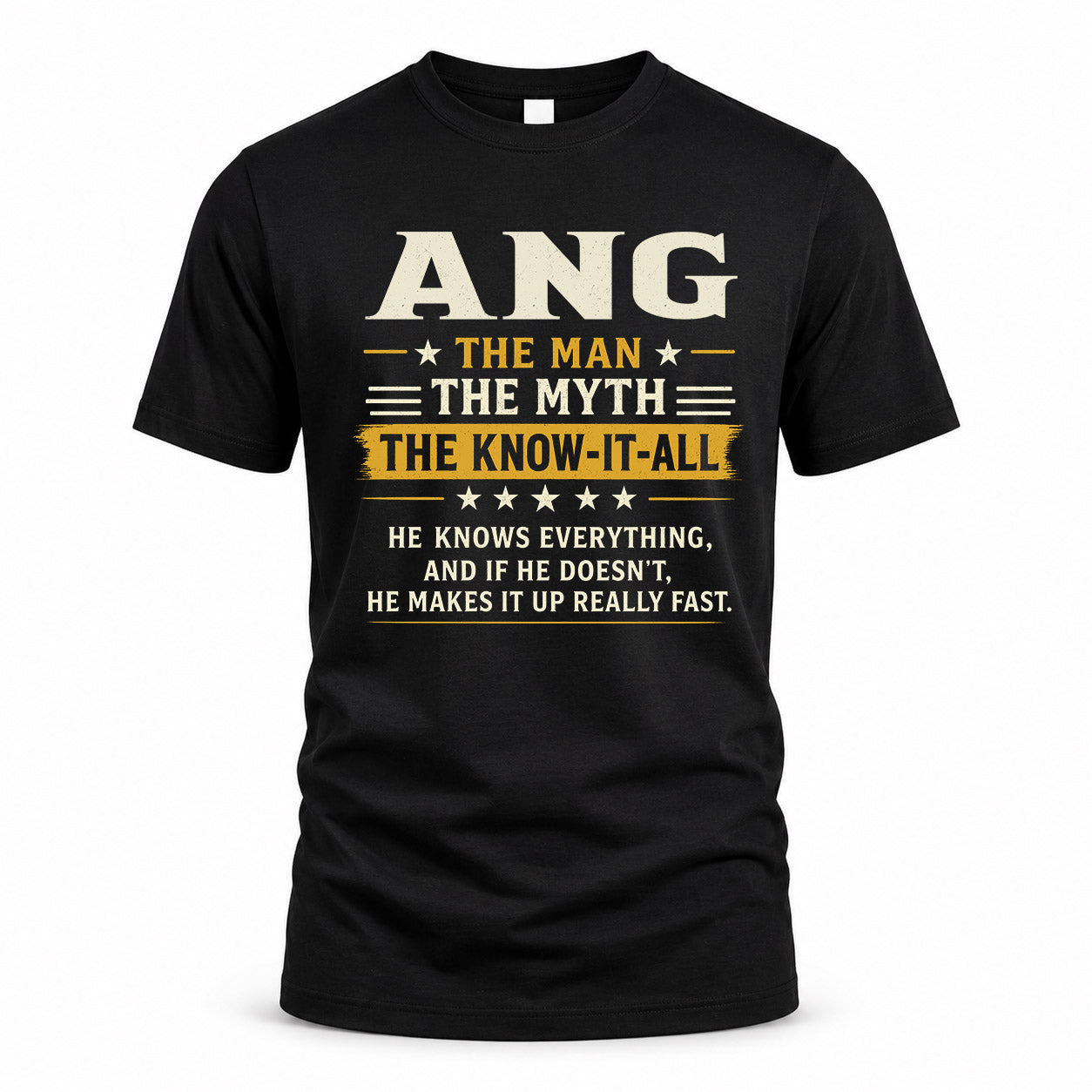 ANG TM90-K04-125 - NAME Legendary Know-It-All Personalized Funny Shirt