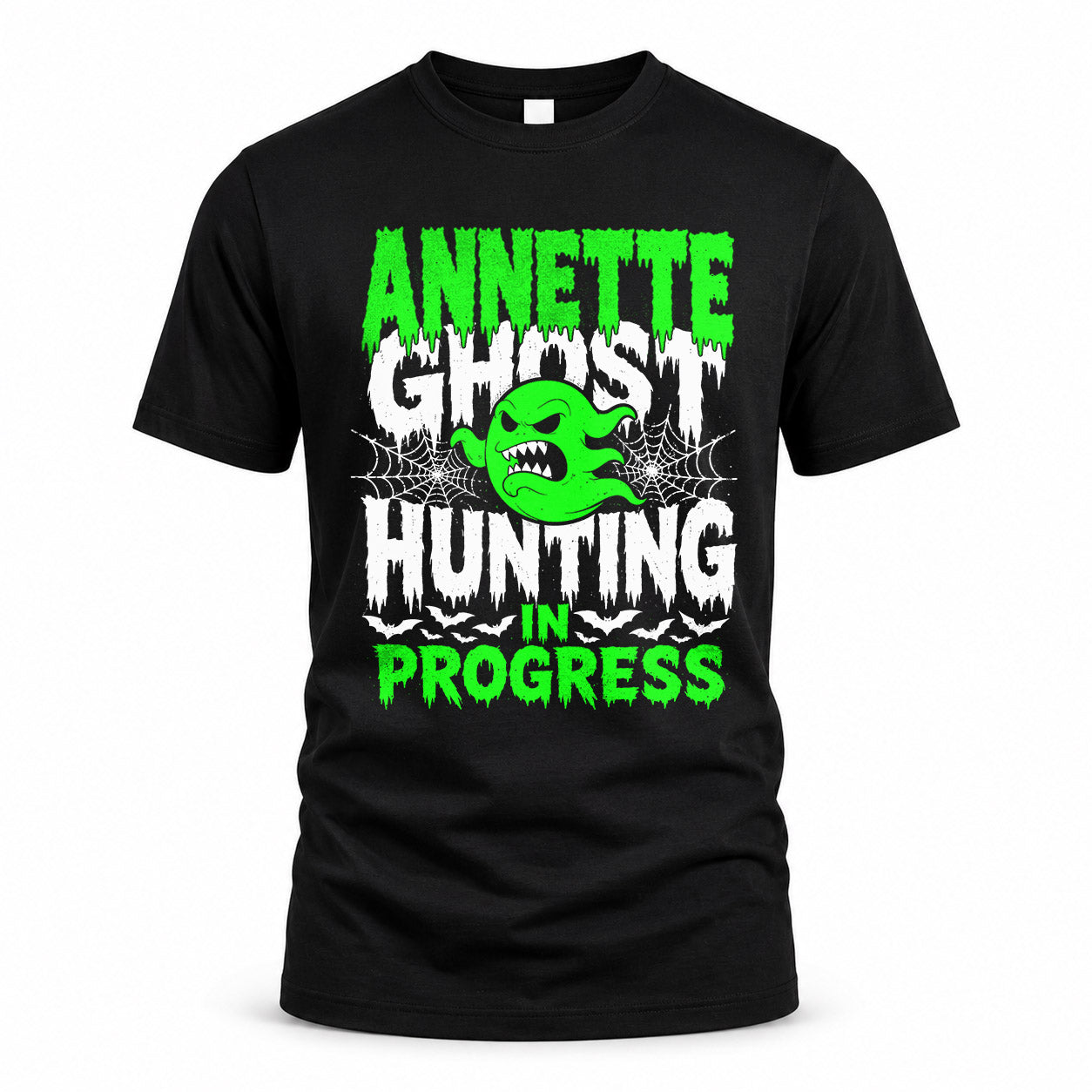 ANNETTE HW22-K06-109 - NAME Ghost Hunting In Progress Personalized Halloween Shirt