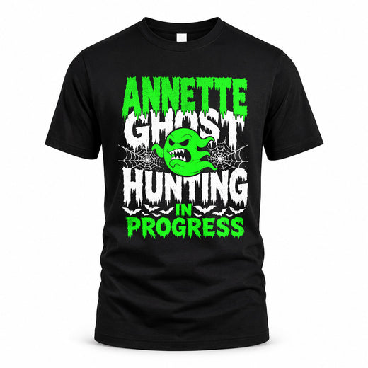 ANNETTE HW22-K06-109 - NAME Ghost Hunting In Progress Personalized Halloween Shirt