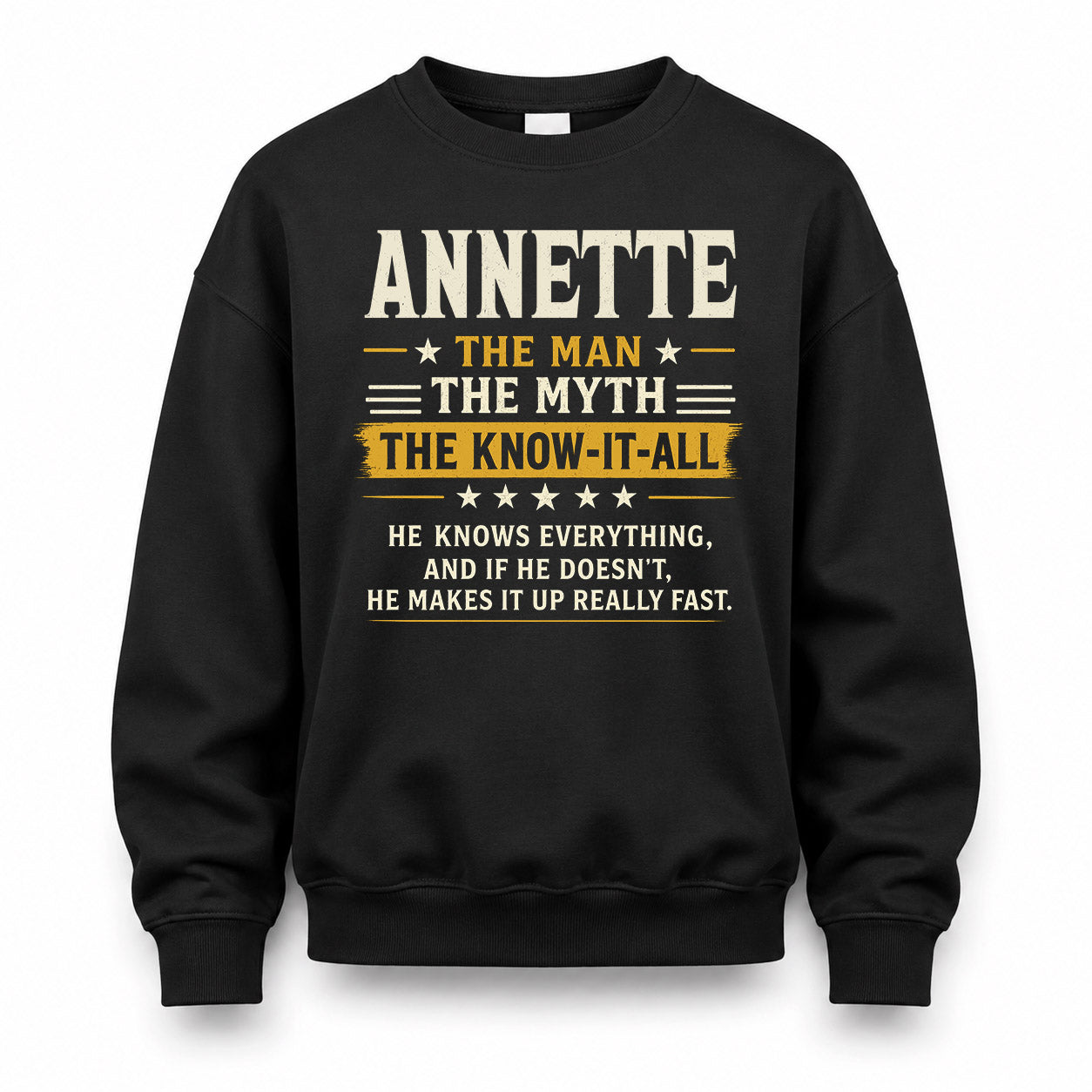 ANNETTE TM90-K04-125 - NAME Legendary Know-It-All Personalized Funny Shirt