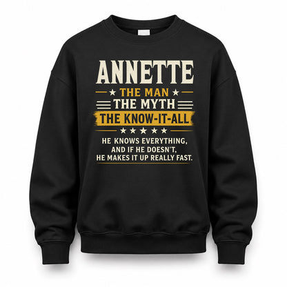 ANNETTE TM90-K04-125 - NAME Legendary Know-It-All Personalized Funny Shirt