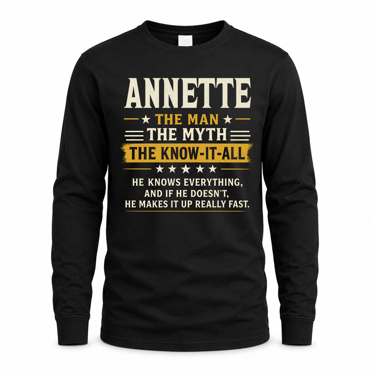 ANNETTE TM90-K04-125 - NAME Legendary Know-It-All Personalized Funny Shirt