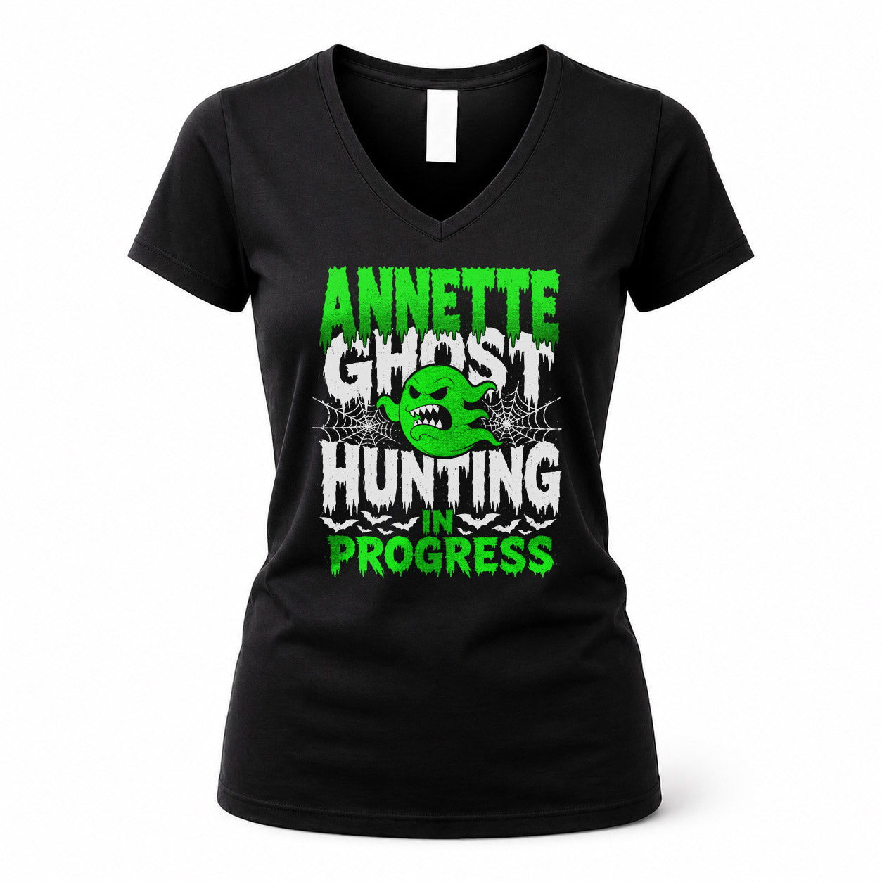 ANNETTE HW22-K06-109 - NAME Ghost Hunting In Progress Personalized Halloween Shirt
