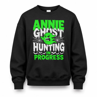 ANNIE HW22-K06-109 - NAME Ghost Hunting In Progress Personalized Halloween Shirt