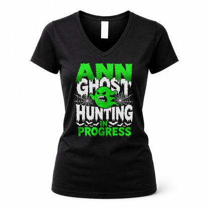 ANN HW22-K06-109 - NAME Ghost Hunting In Progress Personalized Halloween Shirt