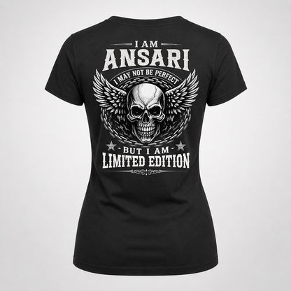 ANSARI P01-K24-229 – Personalized Skull Graphic Apparel “I Am NAME I May Not Be Perfect But I Am Limited Edition”