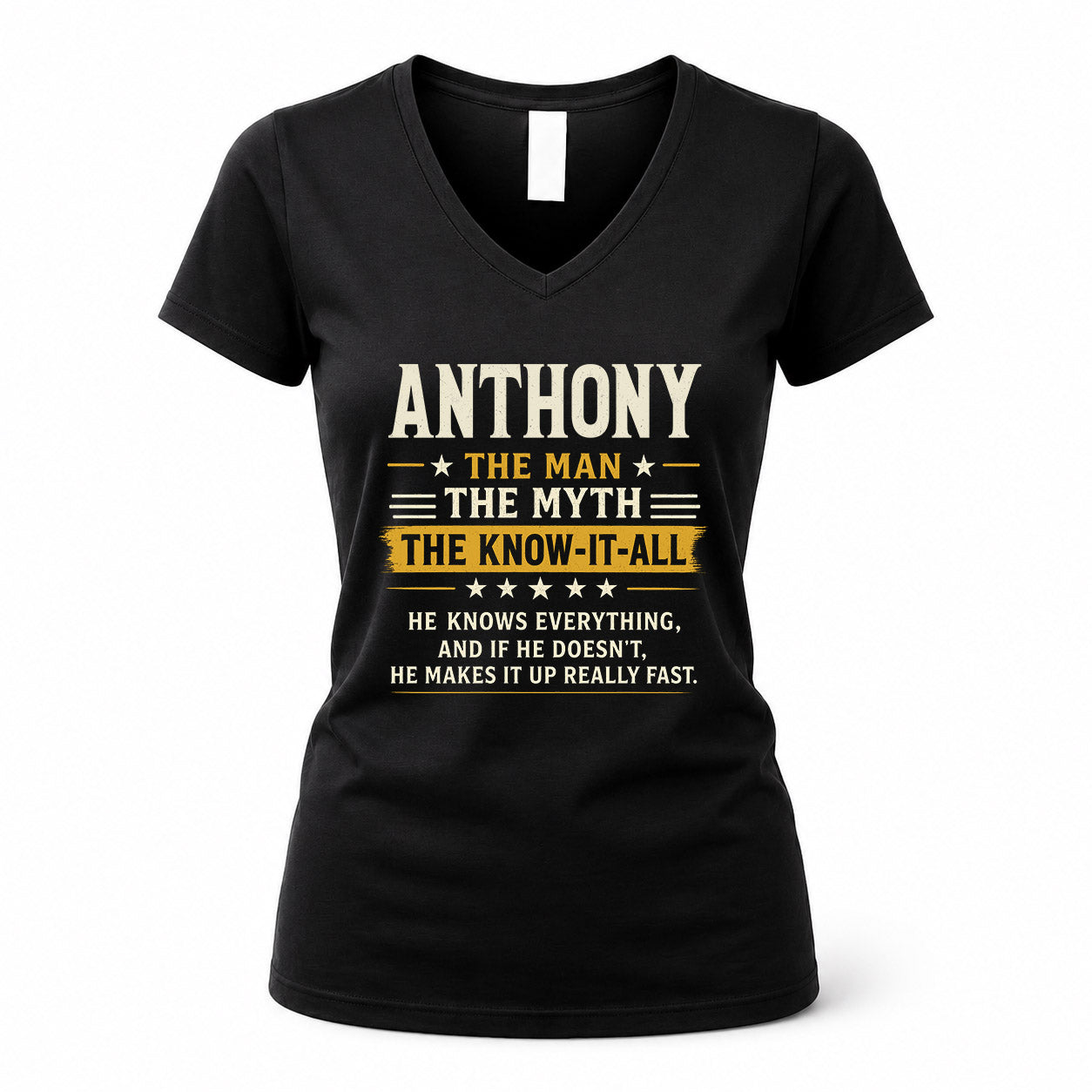 ANTHONY TM90-K04-125 - NAME Legendary Know-It-All Personalized Funny Shirt