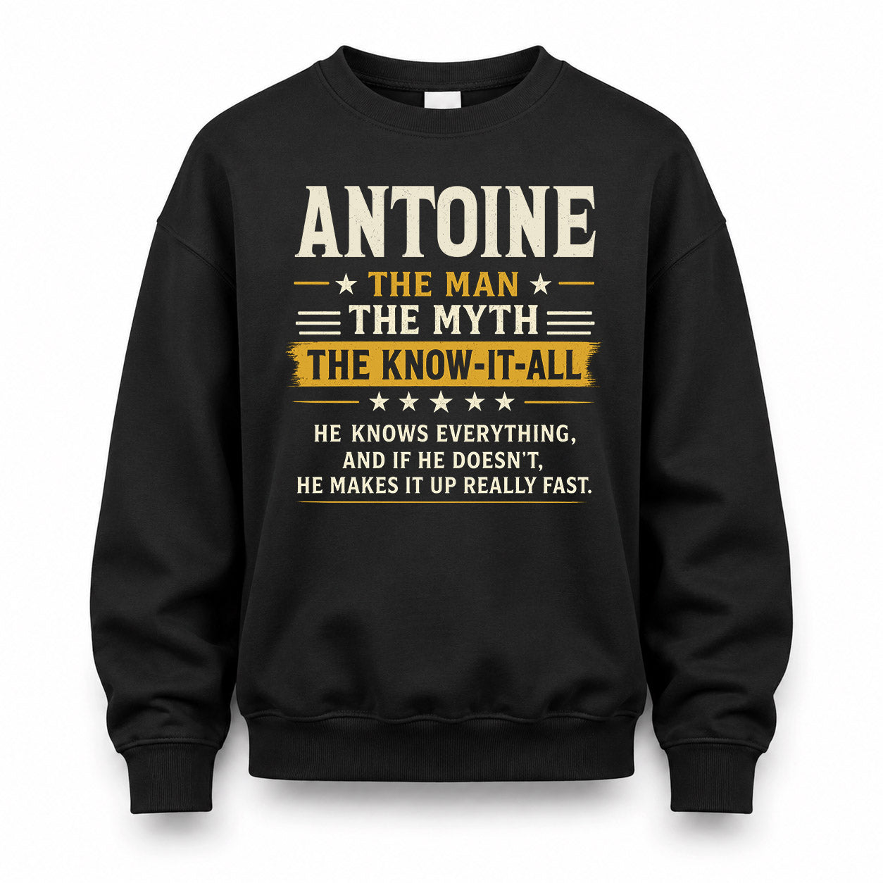 ANTOINE TM90-K04-125 - NAME Legendary Know-It-All Personalized Funny Shirt