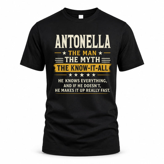 ANTONELLA TM90-K04-125 - NAME Legendary Know-It-All Personalized Funny Shirt