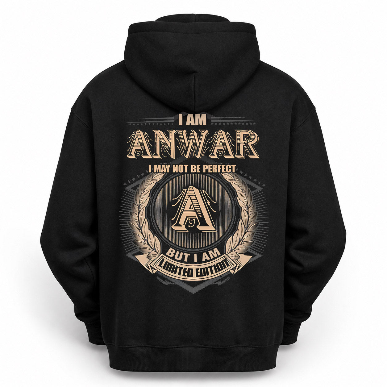 ANWAR PH55-T25-Personalized Name Quote Apparel “I Am NAME May Not Be Perfect But I Am Limited Edition”