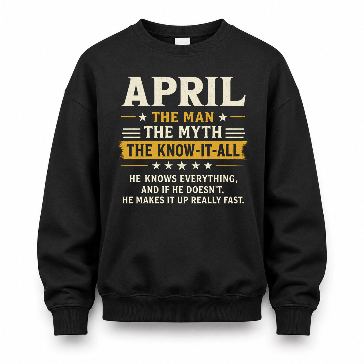 APRIL TM90-K04-125 - NAME Legendary Know-It-All Personalized Funny Shirt