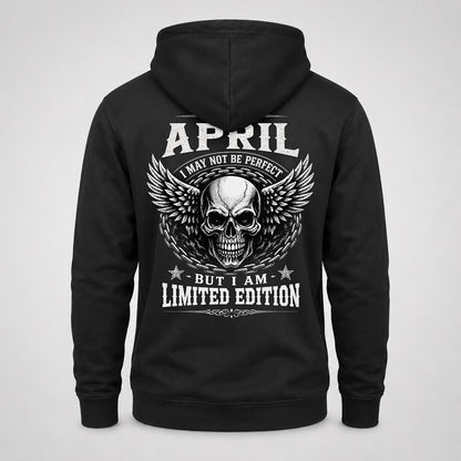 APRIL P01-K24-229 – Personalized Skull Graphic Apparel “I Am NAME I May Not Be Perfect But I Am Limited Edition”