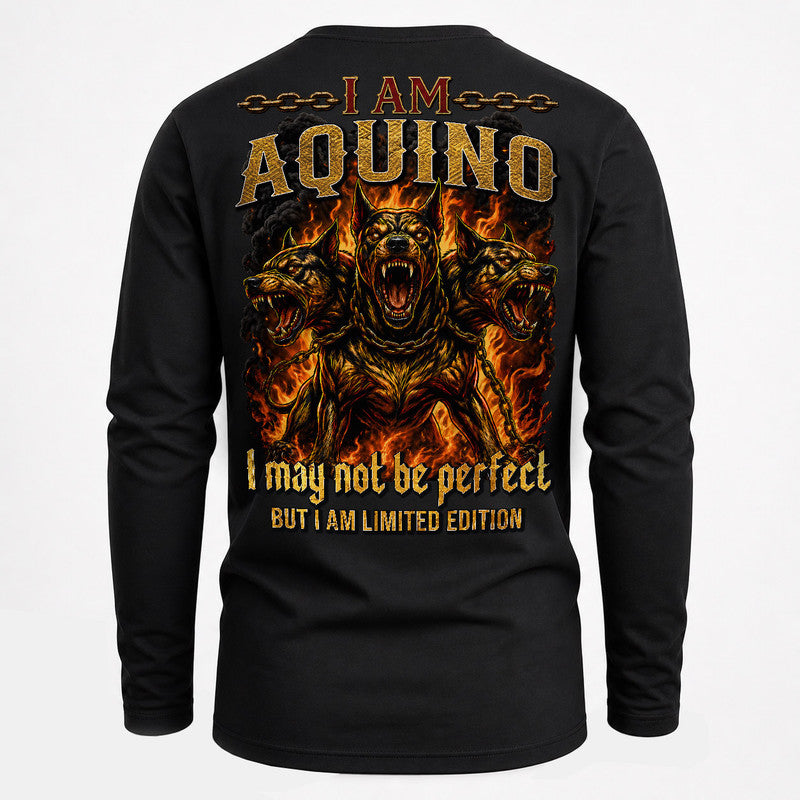 AQUINO MP88-F2-168–Personalized Bold Quote Apparel “I Am NAME I May Not Be Perfect But I Am Limited Edition