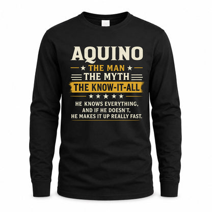AQUINO TM90-K04-125 - NAME Legendary Know-It-All Personalized Funny Shirt