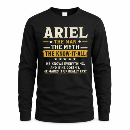ARIEL TM90-K04-125 - NAME Legendary Know-It-All Personalized Funny Shirt