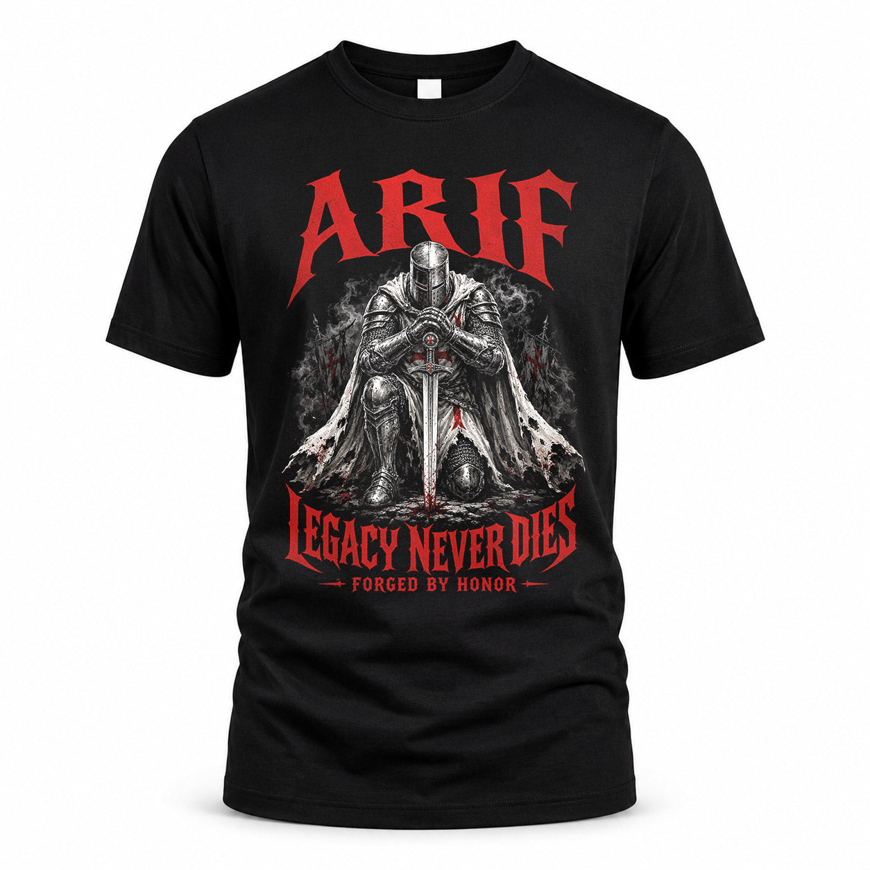 ARIF HS90-K04-109 - NAME Legacy Never Dies Forged By Honor Personalized Knight