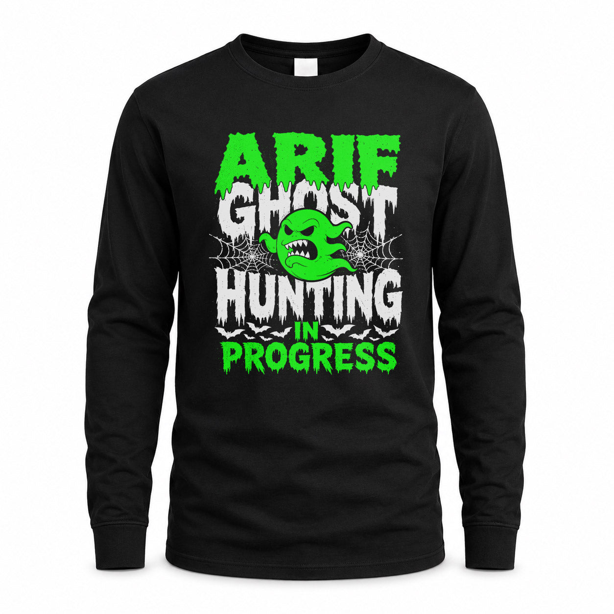 ARIF HW22-K06-109 - NAME Ghost Hunting In Progress Personalized Halloween Shirt