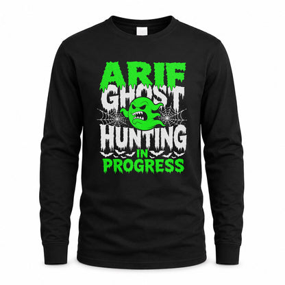 ARIF HW22-K06-109 - NAME Ghost Hunting In Progress Personalized Halloween Shirt