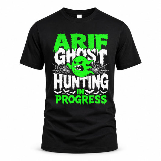 ARIF HW22-K06-109 - NAME Ghost Hunting In Progress Personalized Halloween Shirt