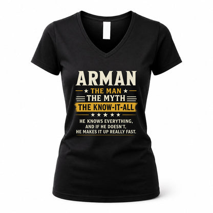 ARMAN TM90-K04-125 - NAME Legendary Know-It-All Personalized Funny Shirt