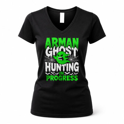 ARMAN HW22-K06-109 - NAME Ghost Hunting In Progress Personalized Halloween Shirt