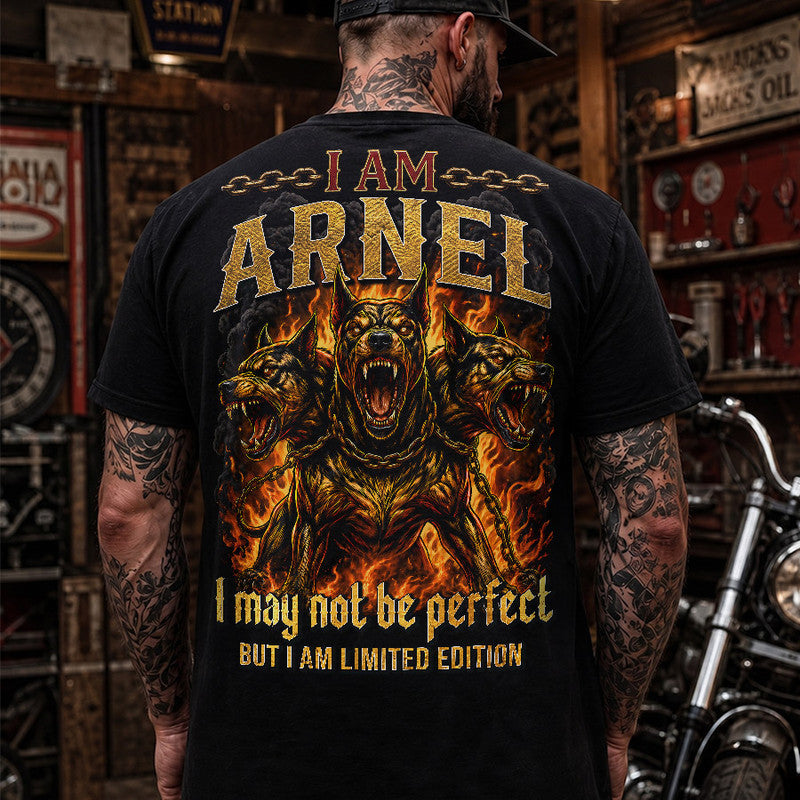 ARNEL MP88-F2-168–Personalized Bold Quote Apparel “I Am NAME I May Not Be Perfect But I Am Limited Edition
