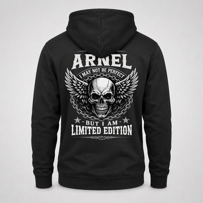 ARNEL P01-K24-229 – Personalized Skull Graphic Apparel “I Am NAME I May Not Be Perfect But I Am Limited Edition”