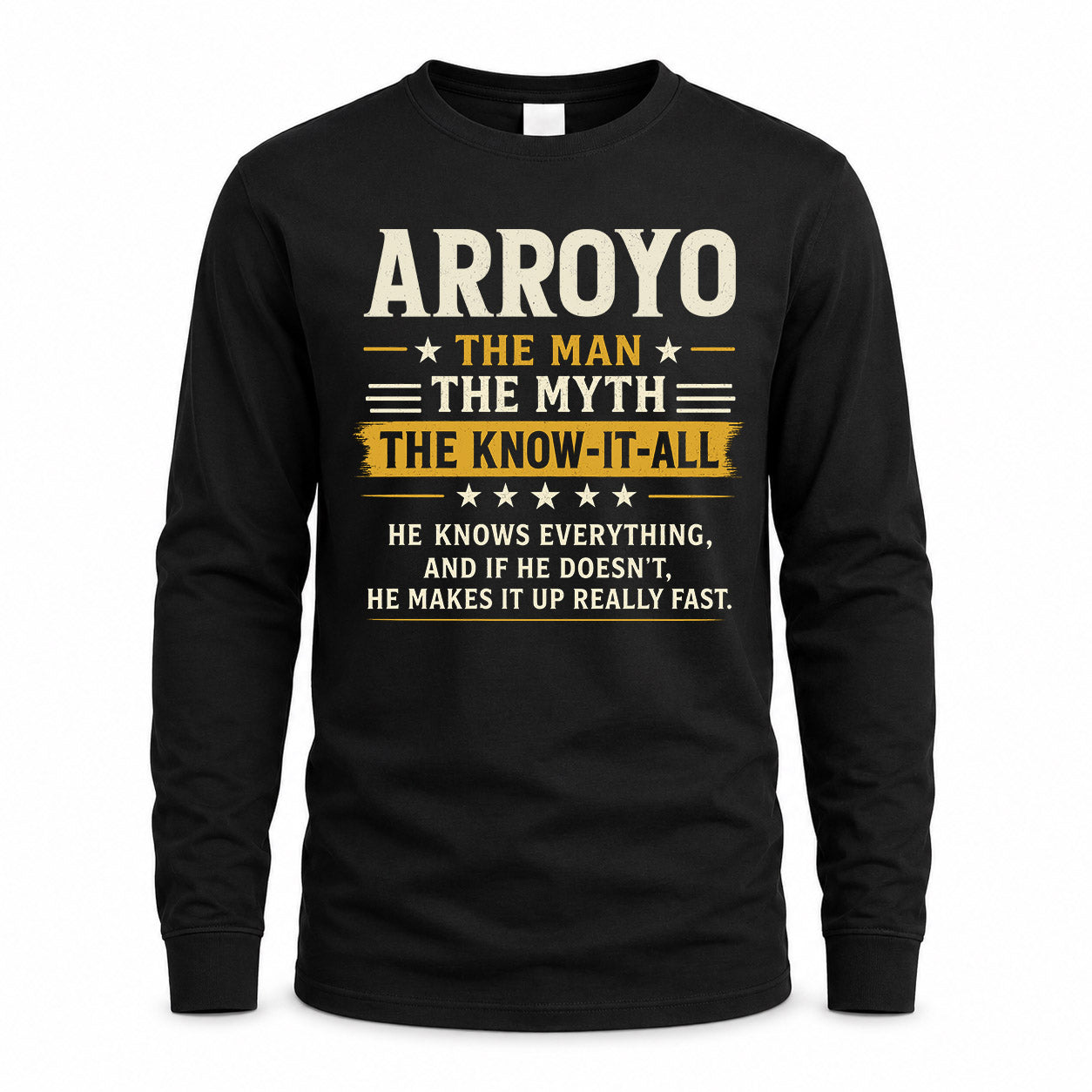 ARROYO TM90-K04-125 - NAME Legendary Know-It-All Personalized Funny Shirt