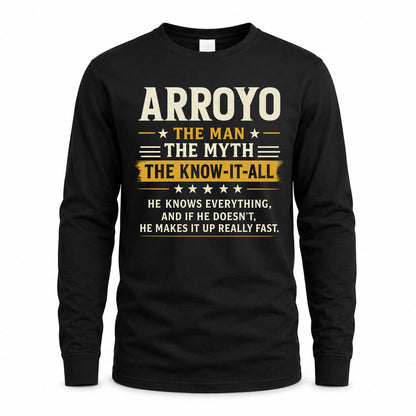 ARROYO TM90-K04-125 - NAME Legendary Know-It-All Personalized Funny Shirt