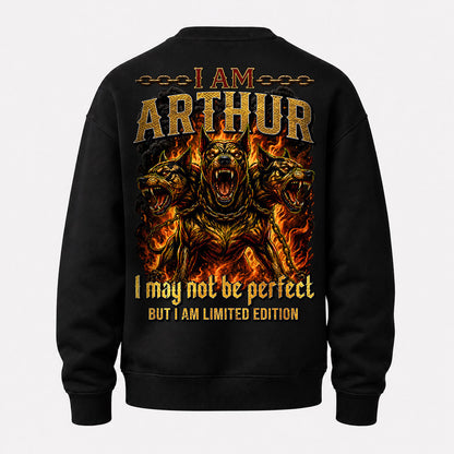 ARTHUR MP88-F2-168–Personalized Bold Quote Apparel “I Am NAME I May Not Be Perfect But I Am Limited Edition