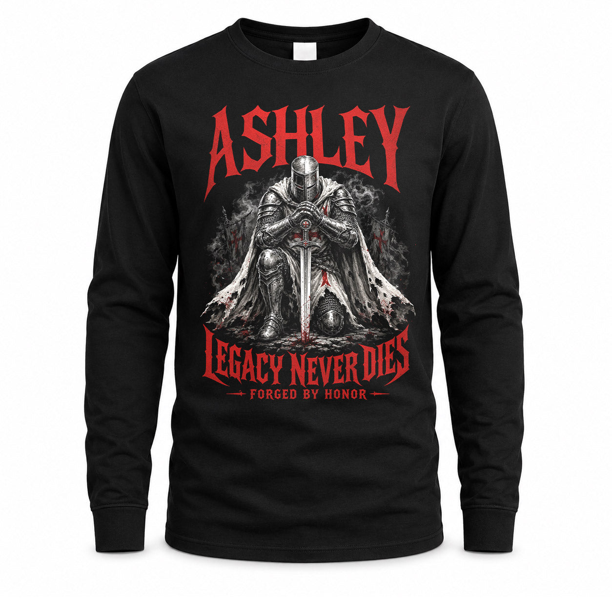 ASHLEY HS90-K04-109 - NAME Legacy Never Dies Forged By Honor Personalized Knight