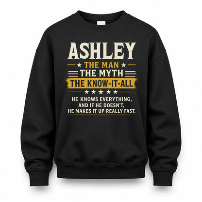 ASHLEY TM90-K04-125 - NAME Legendary Know-It-All Personalized Funny Shirt