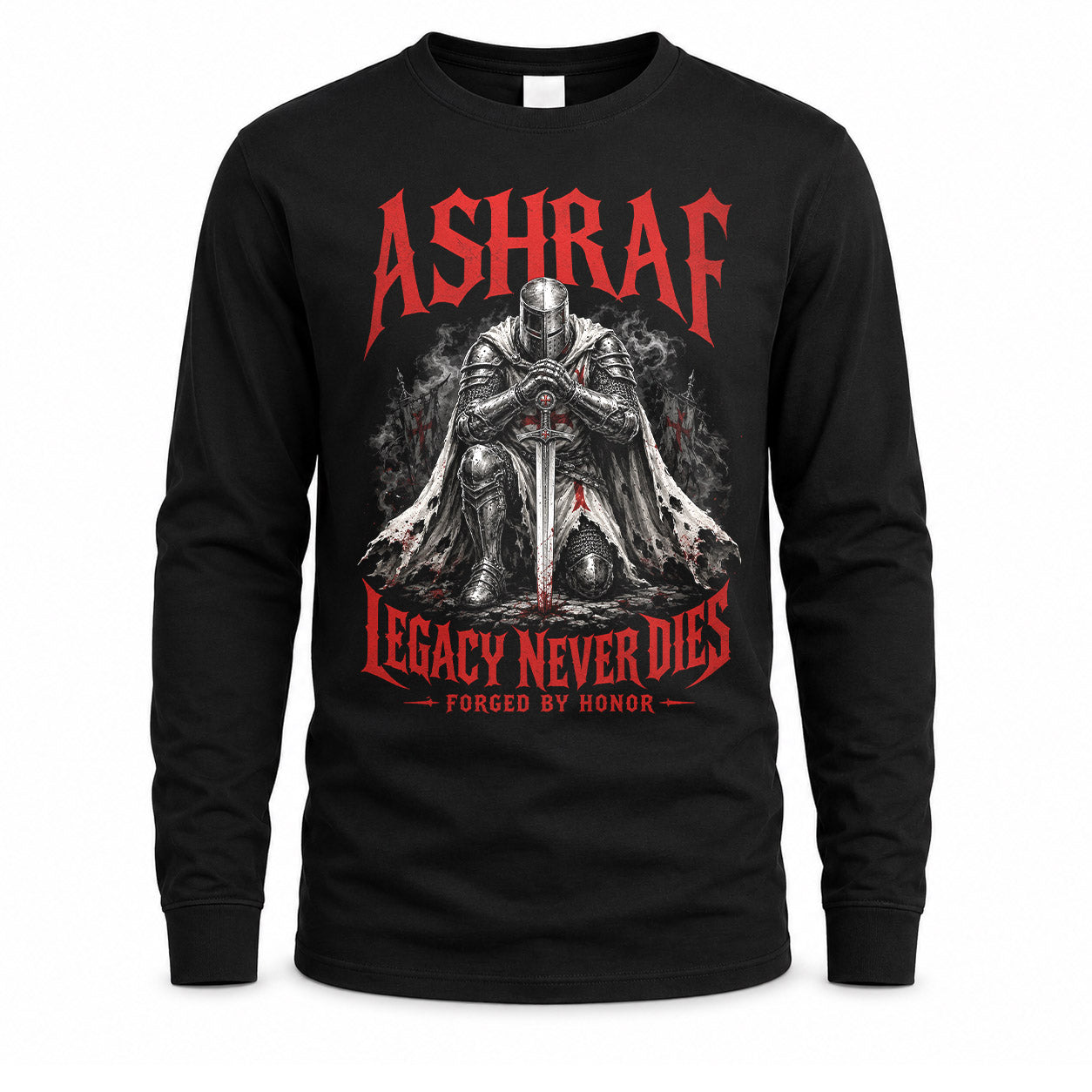 ASHRAF HS90-K04-109 - NAME Legacy Never Dies Forged By Honor Personalized Knight